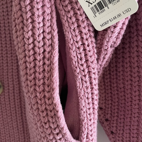 FREE PEOPLE Swim Too Deep Cardigan NWT Sz XS Smoked Pink - Picture 10 of 16